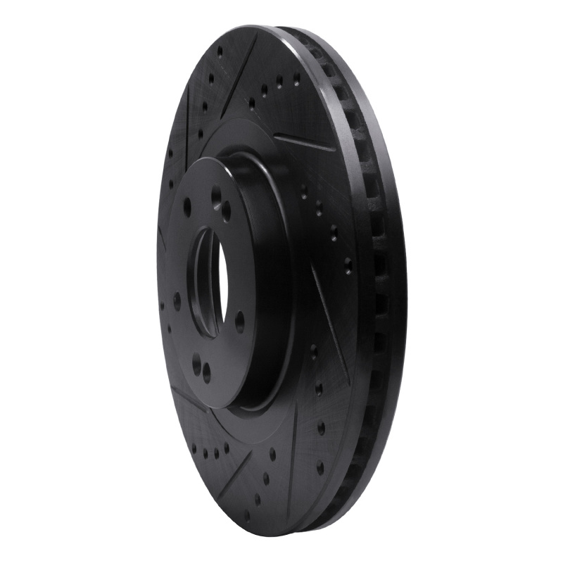 Kia Sorento Brake Rotor (1) - Front Left - R1 Concepts - Drilled & Slotted - Black - `15-`20